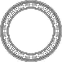 Vector monochrome black round Egyptian ornament. Endless Circle, Ring of Ancient Egypt. Geometric African frame