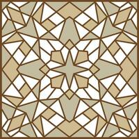 Vector brown geometric pattern. Ceramic tiles for walls, floors and stoves. Ornament for stained glass