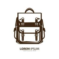 Minimal and abstract logo of bag icon box vector school bag silhouette isolated design