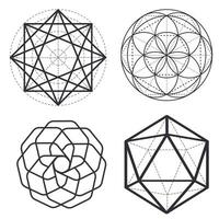 Drawing of geometric figures on a white background vector