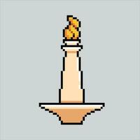 Pixel art illustration Monas. Pixelated Monumen Nasional. National Monument indonesian landmark icon pixelated for the pixel art game and icon for website and video game. old school retro. vector