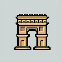 Pixel art illustration Arc de Triomphe. Pixelated Arc de Triomphe. Arc de Triomphe France landmark icon pixelated for the pixel art game and icon for website and video game. old school retro. vector