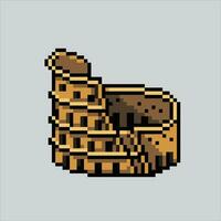 Pixel art illustration Colosseum. Pixelated Colosseum. Rome Roman Colosseum France landmark icon pixelated for the pixel art game and icon for website and video game. old school retro. vector