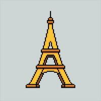 Pixel art illustration Eiffel. Pixelated Eiffel Tower. Eiffel Tower landmark icon pixelated for the pixel art game and icon for website and video game. old school retro. vector