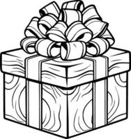 Christmas Gift Coloring Book Illustration vector