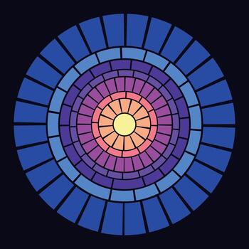 Abstract multicolored mosaic circle on a dark background vector