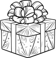 Christmas Gift Coloring Book Illustration vector