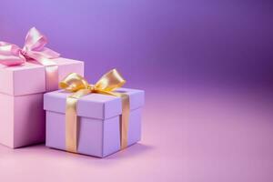 Womens minimalist style Christmas gifts isolated on a gradient background photo