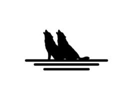 the Wolf Howled Silhouette for Logo Type. Vector Illustration