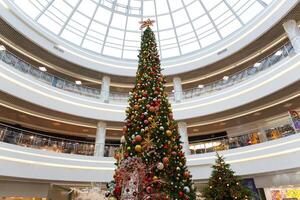 Image of big decorated Christmas tree photo