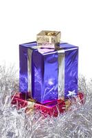 Colored boxes with christmas gifts photo