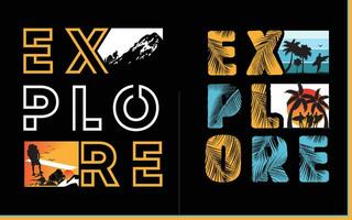 Free vector explore the world travel lettering