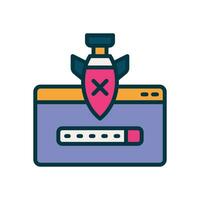 cyber attack filled color icon. vector icon for your website, mobile, presentation, and logo design.