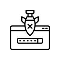 cyber attack line icon. vector icon for your website, mobile, presentation, and logo design.