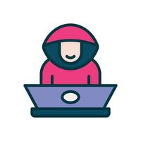 hacker lleno color icono. vector icono para tu sitio web, móvil, presentación, y logo diseño.
