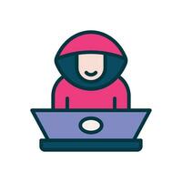 hacker filled color icon. vector icon for your website, mobile, presentation, and logo design.