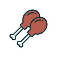 chicken leg filled color icon. vector icon for your website, mobile, presentation, and logo design.