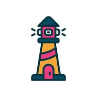 lighthouse filled color icon. vector icon for your website, mobile, presentation, and logo design.