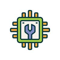 processor filled color icon. vector icon for your website, mobile, presentation, and logo design.