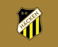 bk hackear club logo símbolo Suecia liga fútbol americano resumen diseño vector ilustración con marrón antecedentes