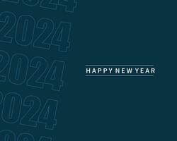 Happy New Year 2024 Simple Template vector