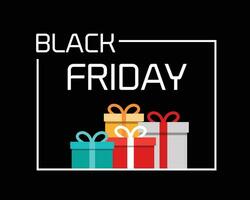 Black Friday And Gift Box Template vector