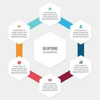 Six 6 Options Circle Cycle Infographic Template Design vector