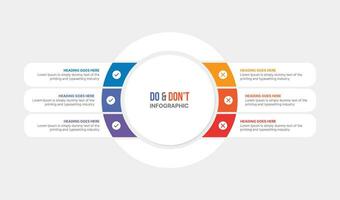 dos y no, pros y contras, comparación infografía diseño modelo vector