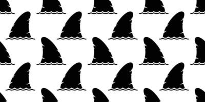 shark fin seamless pattern vector dolphin fish whale scarf isolated repeat wallpaper tile background animal cartoon illustration ocean sea black design