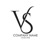 vs typography logo design vector