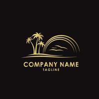 beach hotels logo design vector