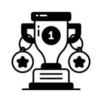 Creatively designed flat icon of trophy in editable style, achievement trophy vector design