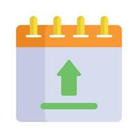 Upwards arrow with calendar showing concept icon of upload vector