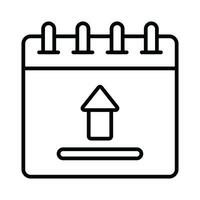 Upwards arrow with calendar showing concept icon of upload vector