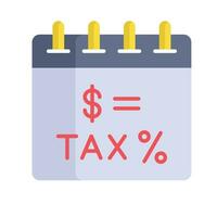 Trendy design icon of tax calendar, ready to use vector