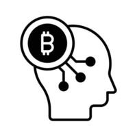 Bitcoin mind vector design in modern style, ready to use icon