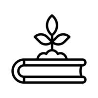 Plant on book depicting concept icon of knowledge growth, ready to use vector