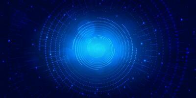 Abstract digital technology futuristic big data blue background, Cyber nano information communication, innovation future tech data, internet network connection, circuit board line dot illustration 3d vector