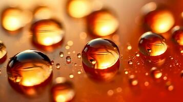 water drops on orange glass photo