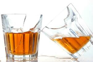 a group of glasses with different types of drinks photo