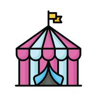 Check this beautifully designed icon of circus tent in trendy style vector