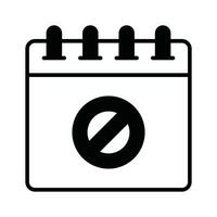 Prohibited sign on calendar, vector of prohibited or block