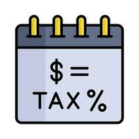 Trendy design icon of tax calendar, ready to use vector