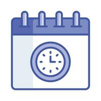 Clock with calendar, concept vector of deadline in modern style