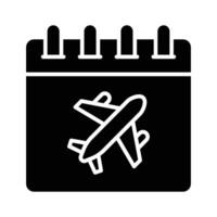 Airplane on calendar denoting concept icon of flight, ready to use vector