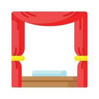 obtener tu sostener en esta cuidadosamente diseñado icono de teatro escenario, prima vector de teatro cortinas