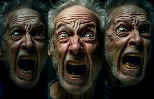 the old man's emotions of horror and despair photo