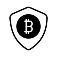 Cryptocurrency coin security, finance protection. Security vector, bitcoin security vector