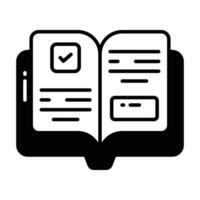 Organized book of reference on a certain field of knowledge, employee handbook icon design vector