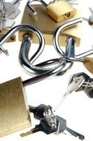 a lock with several locks and keys photo